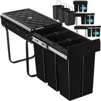 TecTake Abfallsammler Ashlyn 3-fach Mülltrennung, 3x10L 26 x 48 x 42 cm