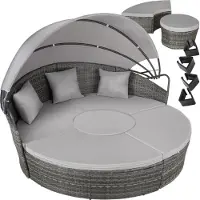 TecTake Rattan Sonneninsel Santorin widerstandsfähig UV-beständig