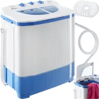 TecTake - Waschmaschine-Trockner-Kombination - Freistehend - Blau/Weiß