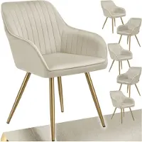 TecTake Esszimmerstuhl Marilyn gepolstert, in Samtoptik, gesteppt 58 x 62 x 82 cm