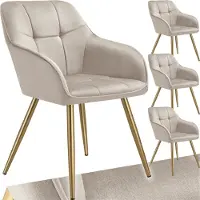 TecTake Esszimmerstuhl Marilyn gepolstert, in Samtoptik, gesteppt 58 x 62 x 82 cm