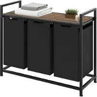 TecTake GmbH Wäschesortierer mit Ablage, Industrial Style - 34 x 93,5 x 72 cm 405163