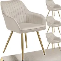 TecTake Esszimmerstuhl Marilyn gepolstert, in Samtoptik, gesteppt 58 x 62 x 82 cm