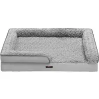 OEM Orthopädisches Hundebett, wasserdicht, 106x81x18cm, grau, Plüschbezug