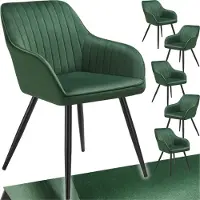 TecTake Esszimmerstuhl Marilyn gepolstert, in Samtoptik, gesteppt 58 x 62 x 82 cm