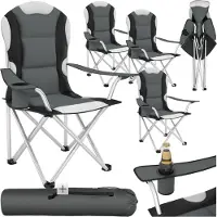TecTake Stoelenset Luxe Campingstoelen - Grijs:Zwart