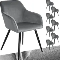TecTake Esszimmerstuhl Marilyn gepolstert, in Samtoptik 58 x 62 x 82 cm