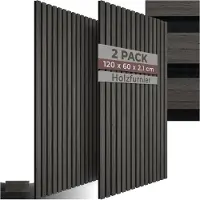 TecTake GmbH Akustikpaneele Sonic Wall Holzoptik - Eiche schwarz 406538