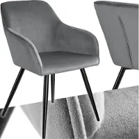 TecTake Esszimmerstuhl Marilyn gepolstert, in Samtoptik 58 x 62 x 82 cm