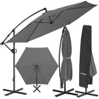 TecTake Ampelschirm Artemis 3,5 x 3,5 m, 360° drehbar mit Doppeldach