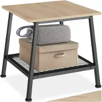 TecTake Beistelltisch Bedford Industrial Style Holz und Stahl 45 50 x 45 x 47 cm Industrial Holz Hell Eiche Sonoma