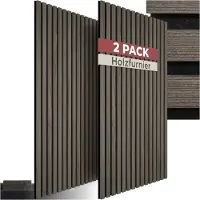 TecTake GmbH Akustikpaneele Sonic Wall II Holzoptik - Eiche grau 406542