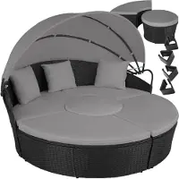 TecTake Rattan Sonneninsel Santorin widerstandsfähig UV-beständig