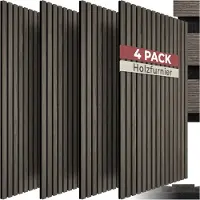 TecTake Akustikplatten – 4er-Set – Akustik-Wandplatte – 50 x 110 cm - 2,2 m² - Wandpaneele mit anpassbarer Größe - Lattenwand aus MDF und Holzfurnier - Schalldämmung - Stilvolle Wanddekoration -