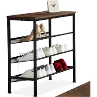TecTake Schuhregal Wolverhampton 75,5 x 30,5 x 69,5 cm, Industrial Holz dunkel, rustikal | Gr.: onesize