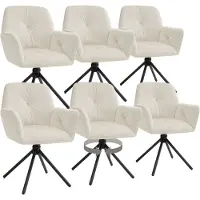 TecTake Drehbarer Esszimmerstuhl Lenia in Samtoptik, gepolstert 56,5 x 54 x 86 cm
