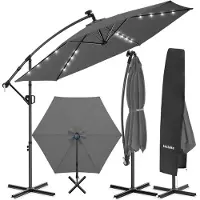 TecTake Ampelschirm Artemis 3 x 3 m, 360° drehbar mit Doppeldach