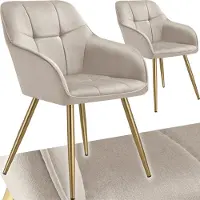 TecTake Esszimmerstuhl Marilyn gepolstert, in Samtoptik, gesteppt 58 x 62 x 82 cm