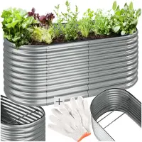 TecTake Hochbeet Flormma aus verzinktem Stahl 200 x 100 x 80 cm