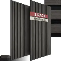 TecTake GmbH Akustikpaneele Sonic Wall II Holzoptik - Eiche schwarz 406540