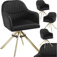 TecTake Samt-Drehstuhl Lona gepolstert 56 x 59 x 81 cm