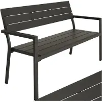 TecTake Gartenbank Line 2-Sitzer mit Aluminiumrahmen 128x59x88cm