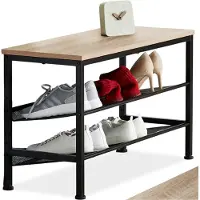 TecTake - Schoenenrek Derry - schoenenkast - industrial light - 75,5 x 30,5 x 45,5 cm - 404292