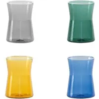 Zafferano 4er-Set Trinkgläser Classy aus Borosilikatglas, mundgeblasen, verschiedene Farben, modernes, ergonomisches und geometrisches Design