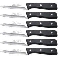 San Ignacio - Set mit 6 Schälmessern 9cm aus Edelstahl in der Farbe Schwarz - Expert
