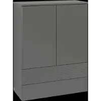 Villeroy & Boch V&B Highboard mit Frontstruktur, mit Beleuchtung Antao 81,4x104x35,6cm, WBP Lac, lea gre. m Lac