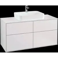 Villeroy & Boch V&B Waschtischunterschrank Wandbeleuchtung Finion 120x60,3cm, Abd.-Pl. wh. m, wh. m Lac