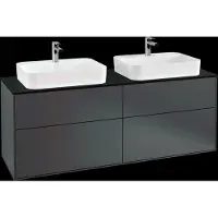 Villeroy & Boch V&B Waschtischunterschrank Wandbeleuchtung Finion 160x60,3cm, EM, Pl bla m, md bl. m Lac