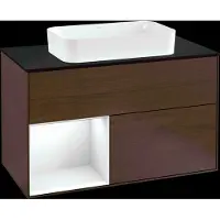 Villeroy & Boch V&B Waschtischunterschrank Wandbeleuchtung Finion 100, Pl b m, Reg li glo wh. Lac, wal ven