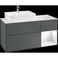 Villeroy & Boch V&B Waschtischunterschrank Wandbeleuchtung Finion 120cm, Pl w m, Rg l g w Lac, Anthrac. m
