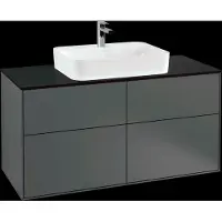 Villeroy & Boch V&B Waschtischunterschrank Wandbeleuchtung Finion 120x60,3cm, Abd.-Pl. bla m, Anthrac. m