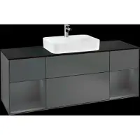 Villeroy & Boch V&B Waschtischunterschrank Wandbeleuchtung Finion 160cm, Pl b m, Rg A m Lac, Anthrac. m