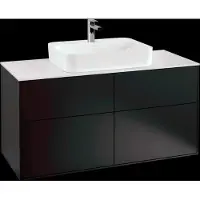 Villeroy & Boch V&B Waschtischunterschrank Wandbeleuchtung Finion 120x60,3cm, Abd.-Pl. wh. m, bla m Lac