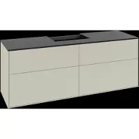 Villeroy & Boch Finion Waschtischunterschrank, mit integrierter Beleuchtung, Waschbecken mittig, 1600x603x501mm, Glass Black Matt, G19200HJ