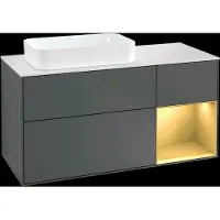 Villeroy & Boch V&B Waschtischunterschrank Wandbeleuchtung Finion 120cm, Pl w m, Reg re gol m, Anthrac. m
