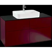 Villeroy & Boch V&B Waschtischunterschrank Wandbeleuchtung Finion 120x60,3cm, Abd.-Pl. bla m, Peony Matt