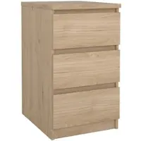 Wellhome - Nachttisch mit 3 Schubladen in der Farbe Eiche 41 x 50 x 71 cm - Sil Oak