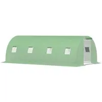 STILVORA Foliengewächshaus Stahl Grün 600x300x200 cm mit 8 Fenstern und Rolltür
