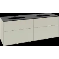 Villeroy & Boch V&B Waschtischunterschrank Wandbeleuchtung Finion 160x60,3cm, Abd.-Pl. bla m, si Gr m Lac