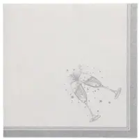 Papstar Servietten "ROYAL Collection" 1/4-Falz 40 cm x 40 cm silber "Festivities", 5 x 50 Stück 250 Stück
