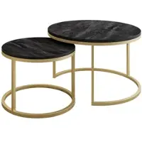 Lookway Runder Tisch 2in1 CIRI Dunkelbeton Gold Matt