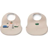 Liewood Ember Gemusterte Lätzchen 2er-Pack, Sailing/Sandy