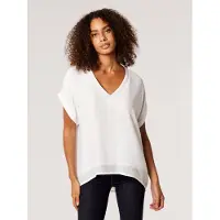 Apricot Klassische Bluse "Slub Shimmer V/Nk ButtonBack Top" mit Zierknopfleiste am Rücken