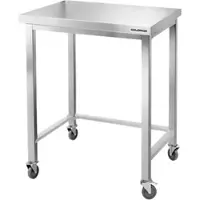 GOLDINOX Edelstahl-Arbeitstisch Bar 700x500 mm mit Verstärkung auf Rollen PREMIUM -