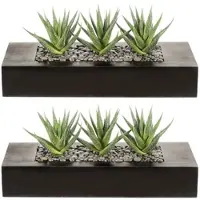Creativ Green künstliche Pflanze Agave, 16cm, 2er Set