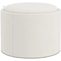 STILVORA Aufbewahrungs-Fußhocker MDF Cremeweiß Ø56x42 cm mit Klappdeckel